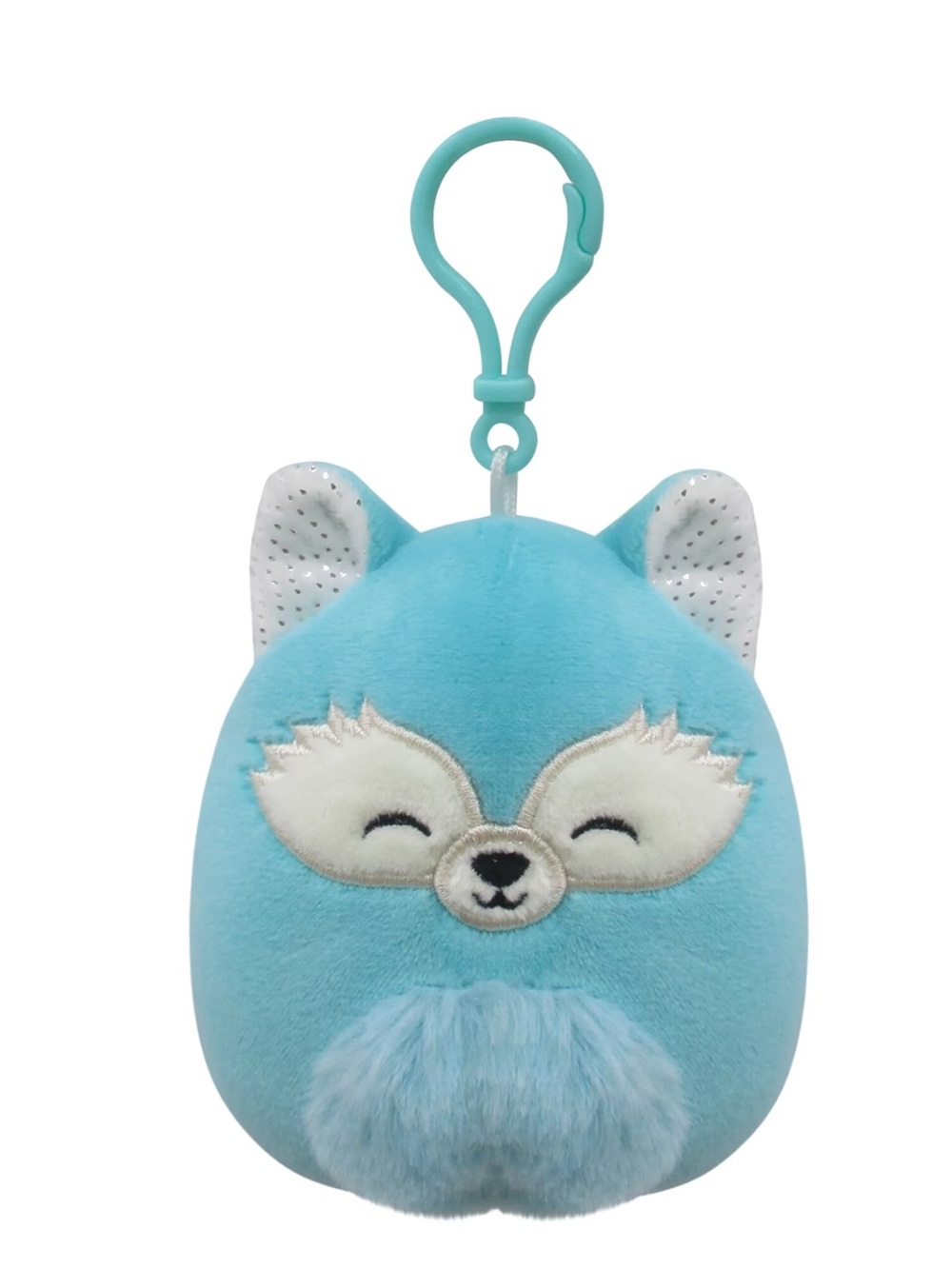 Squishmallows Teal Fox Clip-On Plush Keychain